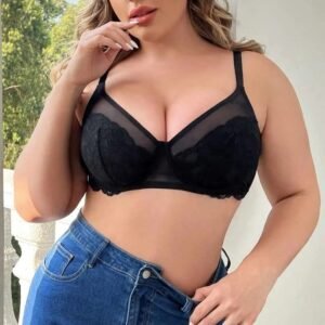 Midnight Veil Mesh & Lace Bra